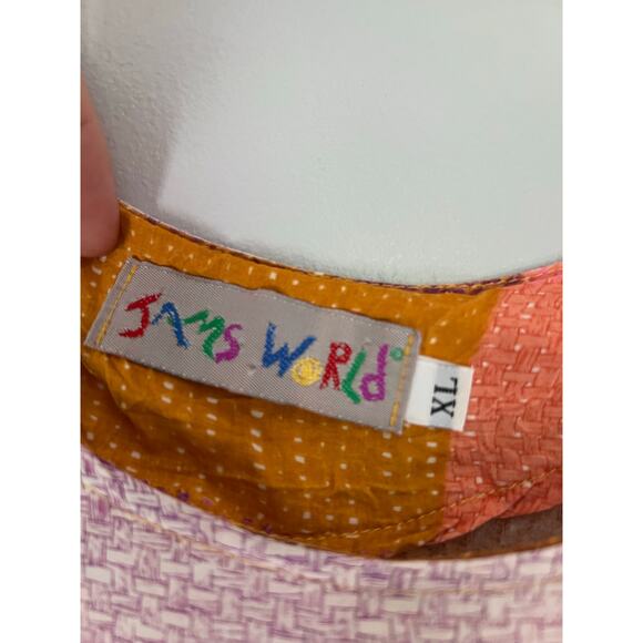 Vintage Jams World Abstract Floral Patchwork Dress Size XL Hawaiian Boho Hippie - Picture 3 of 10